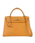 Kelly 32 In Ostrich Cognac, front view